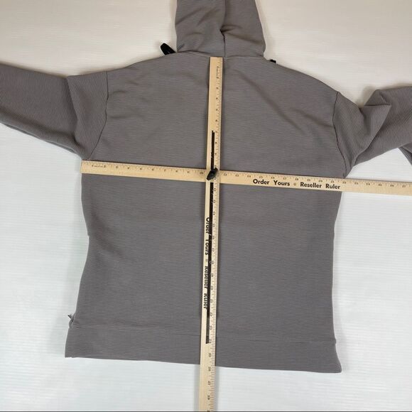 Peloton Rib Side Zip Hoodie Gray Oversize Women's Size S Relaxed Fit - Picture 9 of 11